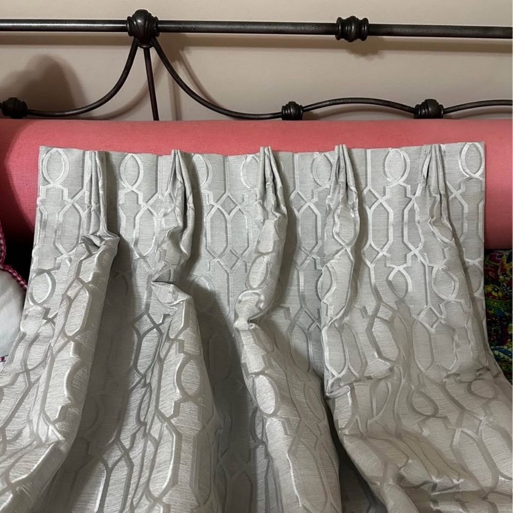 Custom Pleated Top Ballard Designs Curtain Panels x2